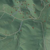 Second close-up of the map of Upper Bear Creek, Colorado print showing more streets and buildings