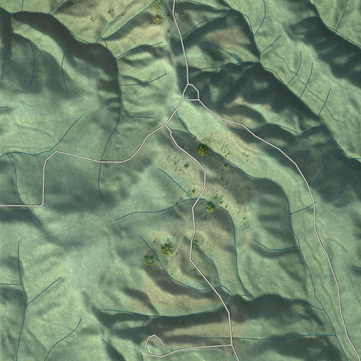 Second close-up of the map of Upper Elochoman, Washington print showing more streets and buildings