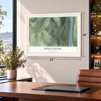 Upper Exeter, Pennsylvania map, 18 x 24 inch print in a white frame in a home office