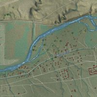 Second close-up of the map of Upper Fruitland, New Mexico print showing more streets and buildings