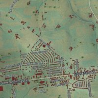 Second close-up of the map of Upper Leacock, Pennsylvania print showing more streets and buildings