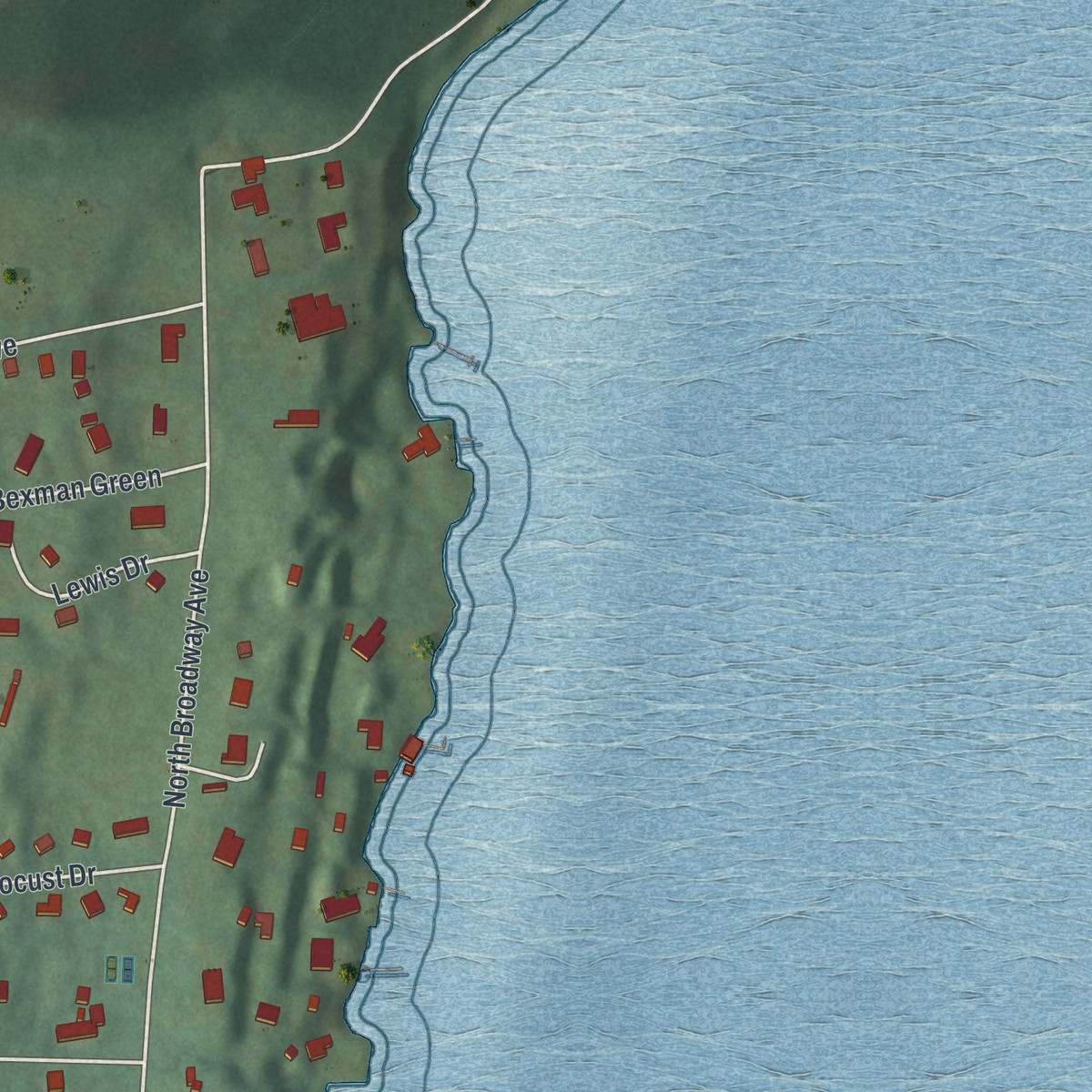 Second close-up of the map of Upper Nyack, New York print showing more streets and buildings