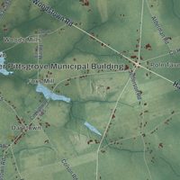 Second close-up of the map of Upper Pittsgrove, New Jersey print showing more streets and buildings