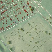 Second close-up of the map of Upper Pohatcong, New Jersey print showing more streets and buildings