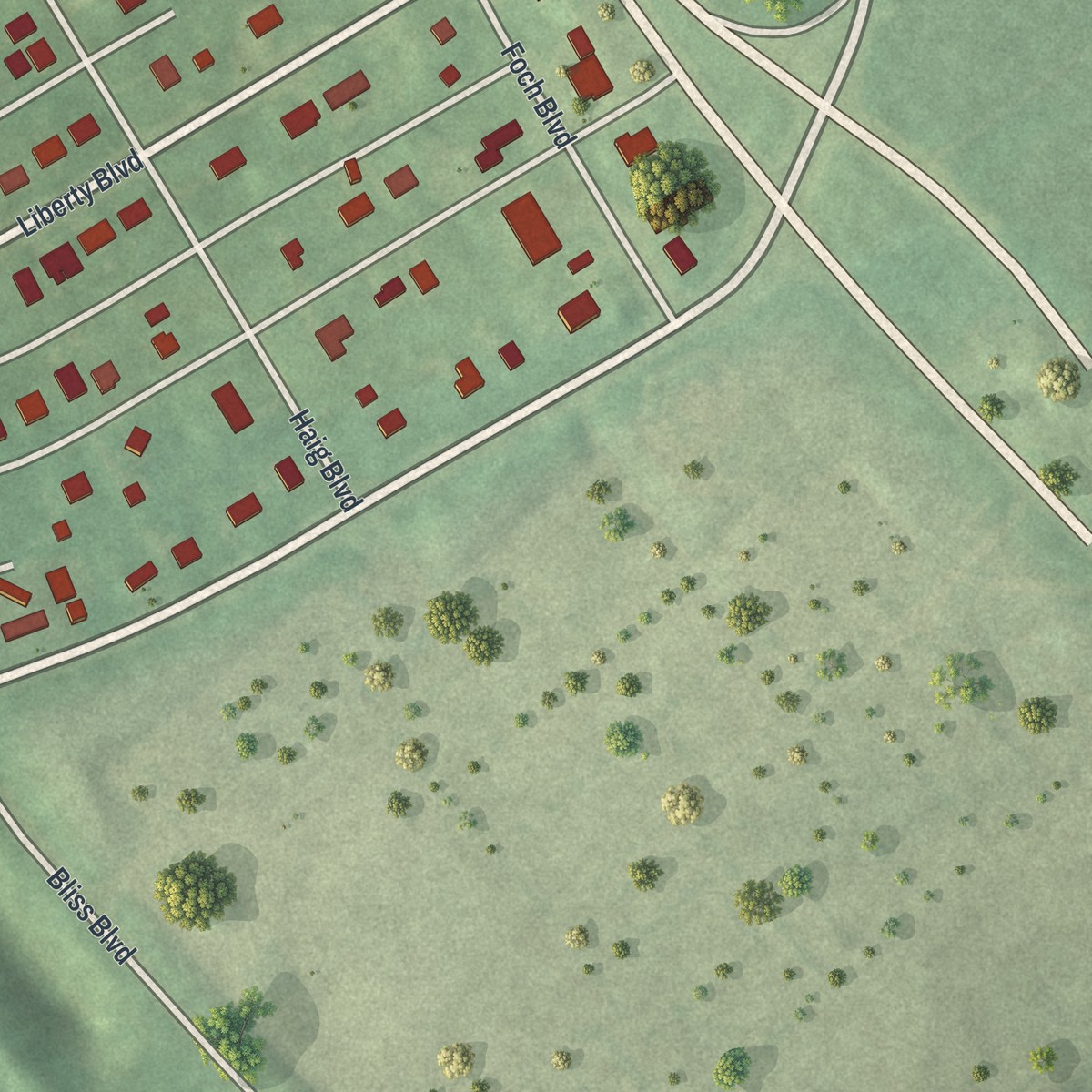 Second close-up of the map of Upper Pohatcong, New Jersey print showing more streets and buildings