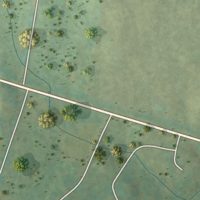 Second close-up of the map of Upperville, Virginia print showing more streets and buildings