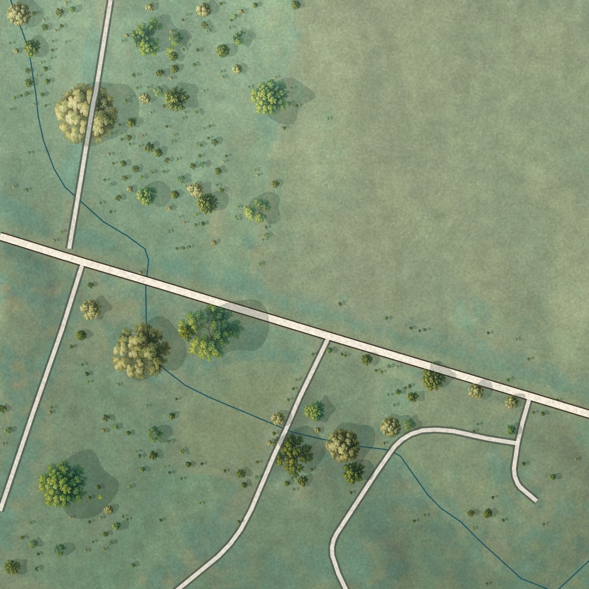 Second close-up of the map of Upperville, Virginia print showing more streets and buildings