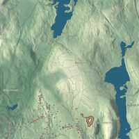 Close-up of the map of Upton, Massachusetts print showing terrain and local geography
