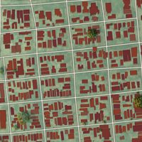 Second close-up of the map of Uptown, Louisiana print showing more streets and buildings