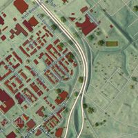 Second close-up of the map of Uptown, North Carolina print showing more streets and buildings