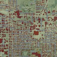 Second close-up of the map of Urbana, Illinois print showing more streets and buildings