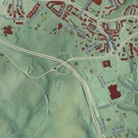Second close-up of the map of Urbana, Maryland print showing more streets and buildings