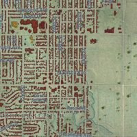 Second close-up of the map of Urbandale, Iowa print showing more streets and buildings