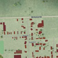 Second close-up of the map of Utica, Nebraska print showing more streets and buildings