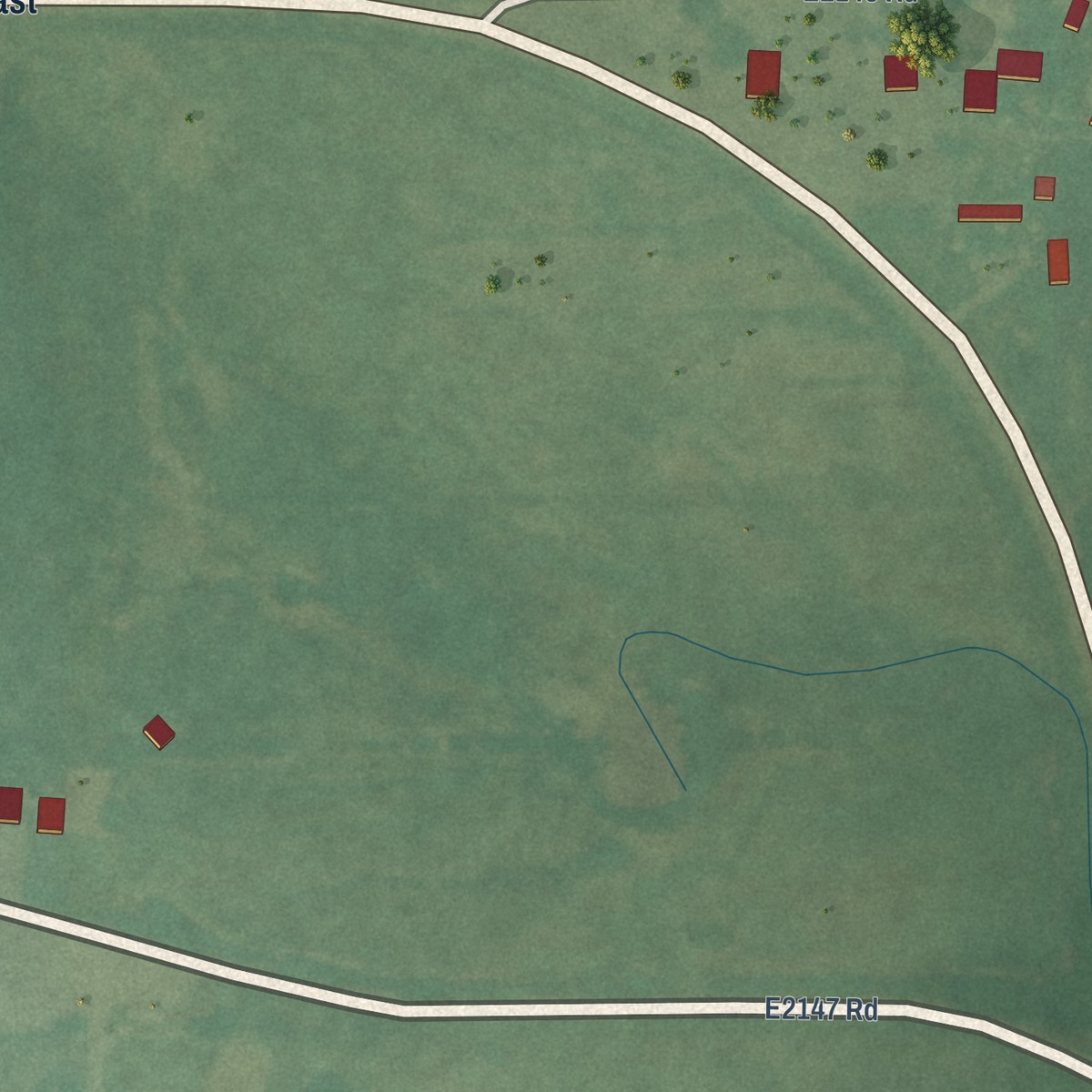 Second close-up of the map of Utica, Oklahoma print showing more streets and buildings