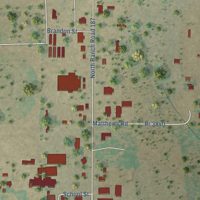 Second close-up of the map of Utopia, Texas print showing more streets and buildings