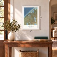 Utqiaġvik, Alaska map, 12 x 18 inch print in a white frame in an entryway