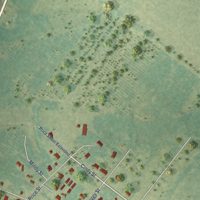 Second close-up of the map of Uvalda, Georgia print showing more streets and buildings