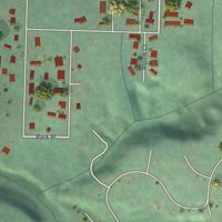 Second close-up of the map of Vader, Washington print showing more streets and buildings
