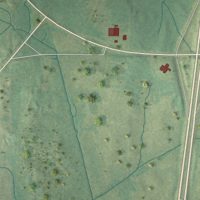 Second close-up of the map of Vaiden, Mississippi print showing more streets and buildings