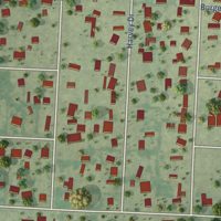 Second close-up of the map of Val Verde Park, Texas print showing more streets and buildings