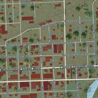 Second close-up of the map of Vale, Oregon print showing more streets and buildings