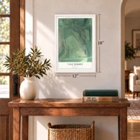 Vale Summit, Maryland map, 12 x 18 inch print in a white frame in an entryway