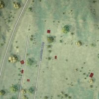 Second close-up of the map of Valle Hermoso, Texas print showing more streets and buildings