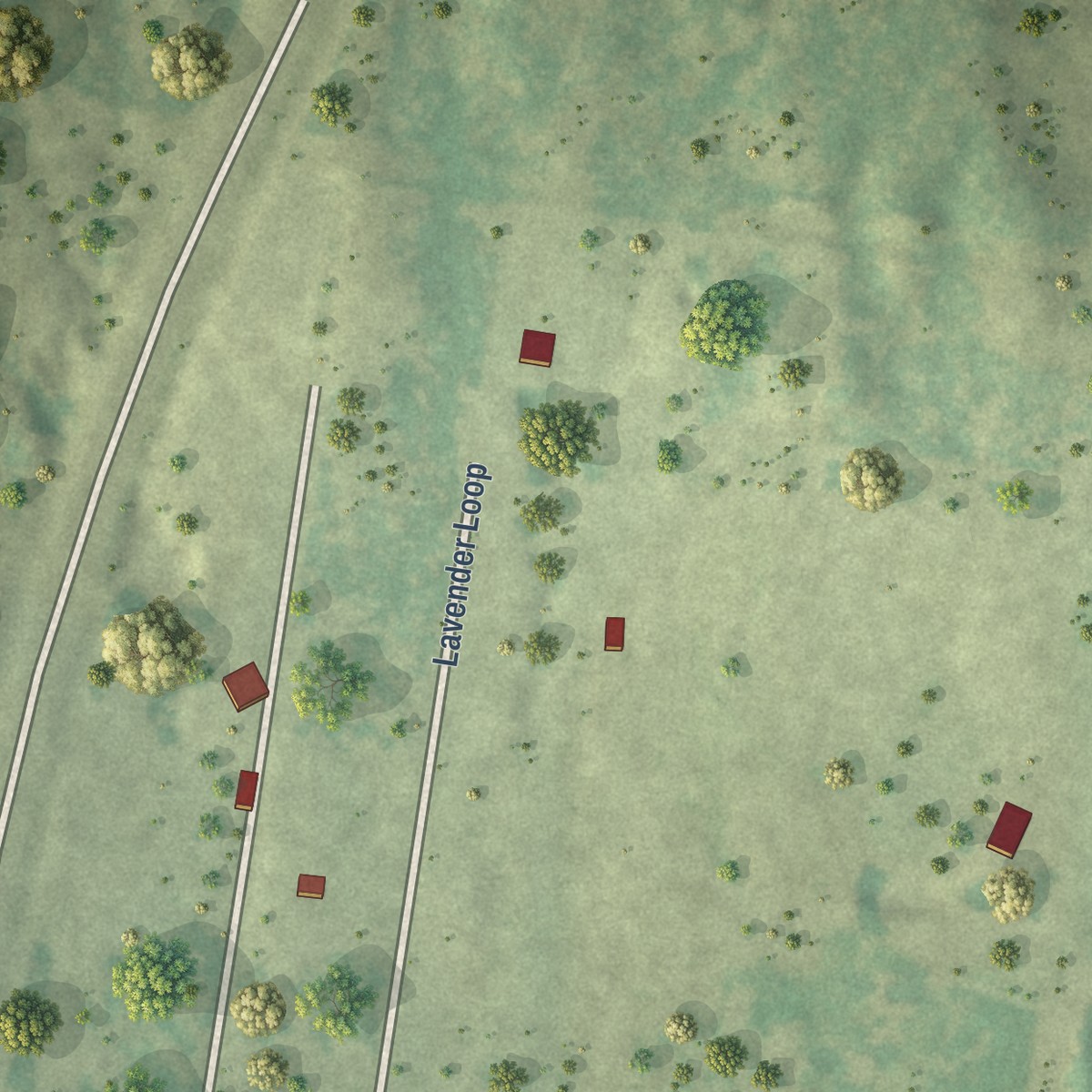 Second close-up of the map of Valle Hermoso, Texas print showing more streets and buildings