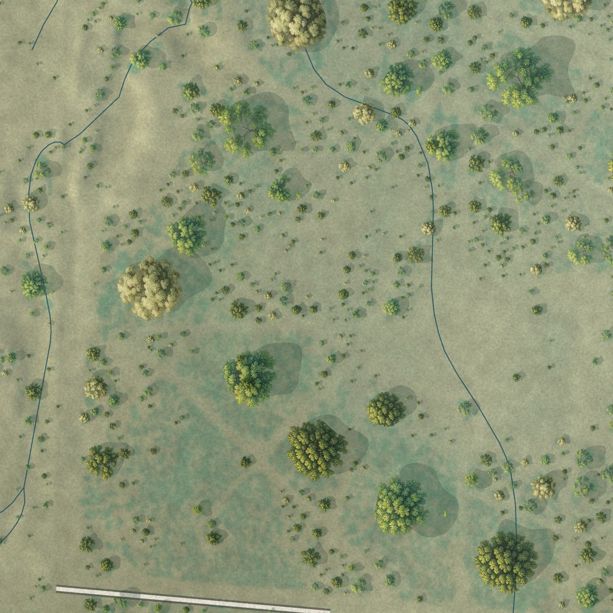 Second close-up of the map of Valle Verde, Texas print showing more streets and buildings