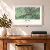 Valley, Chester County, Pennsylvania map, 12 x 18 inch print in a white frame in an entryway