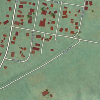 Second close-up of the map of Valley Falls, New York print showing more streets and buildings