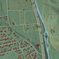Second close-up of the map of Valley Forge, Tennessee print showing more streets and buildings
