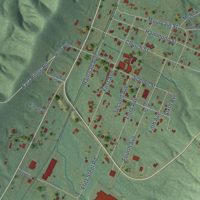 Second close-up of the map of Valley Head, Alabama print showing more streets and buildings