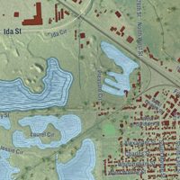 Second close-up of the map of Valley, Nebraska print showing more streets and buildings