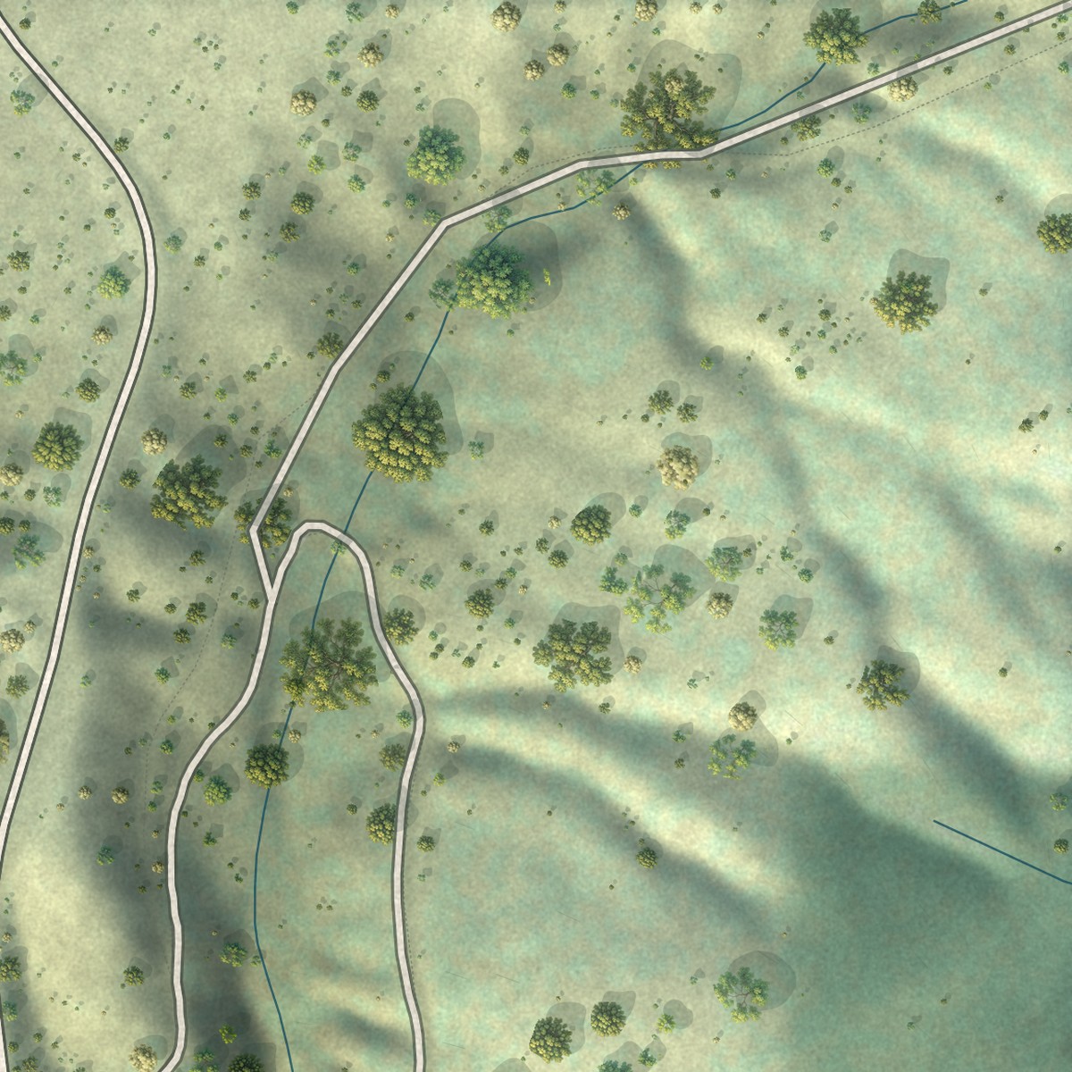 Second close-up of the map of Valley Ranch, California print showing more streets and buildings