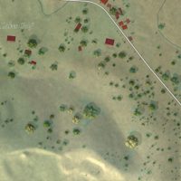 Second close-up of the map of Valley Springs, California print showing more streets and buildings