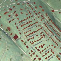 Second close-up of the map of Valley View, Pennsylvania print showing more streets and buildings