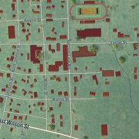 Second close-up of the map of Valliant, Oklahoma print showing more streets and buildings