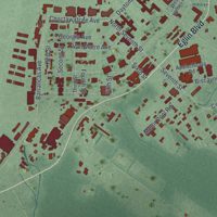 Second close-up of the map of Valparaiso, Florida print showing more streets and buildings