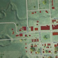Second close-up of the map of Valparaiso, Nebraska print showing more streets and buildings