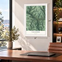 Van Etten, New York map, 18 x 24 inch print in a white frame in a home office