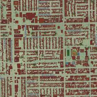 Second close-up of the map of Van Nuys, California print showing more streets and buildings