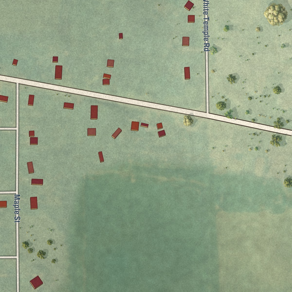 Second close-up of the map of Vandalia, Michigan print showing more streets and buildings