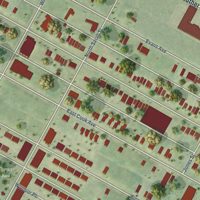 Second close-up of the map of Vandeventer, Missouri print showing more streets and buildings