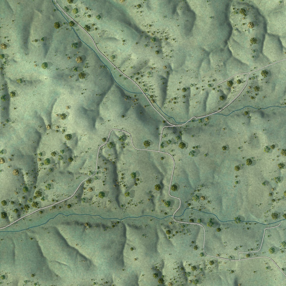 Second close-up of the map of Vanleer, Tennessee print showing more streets and buildings