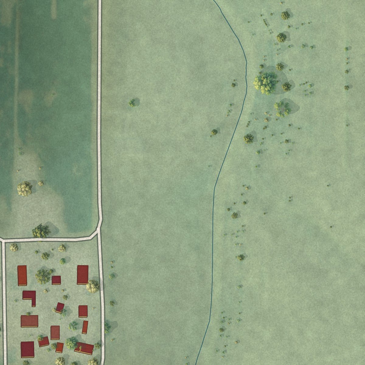 Second close-up of the map of Varna, Illinois print showing more streets and buildings