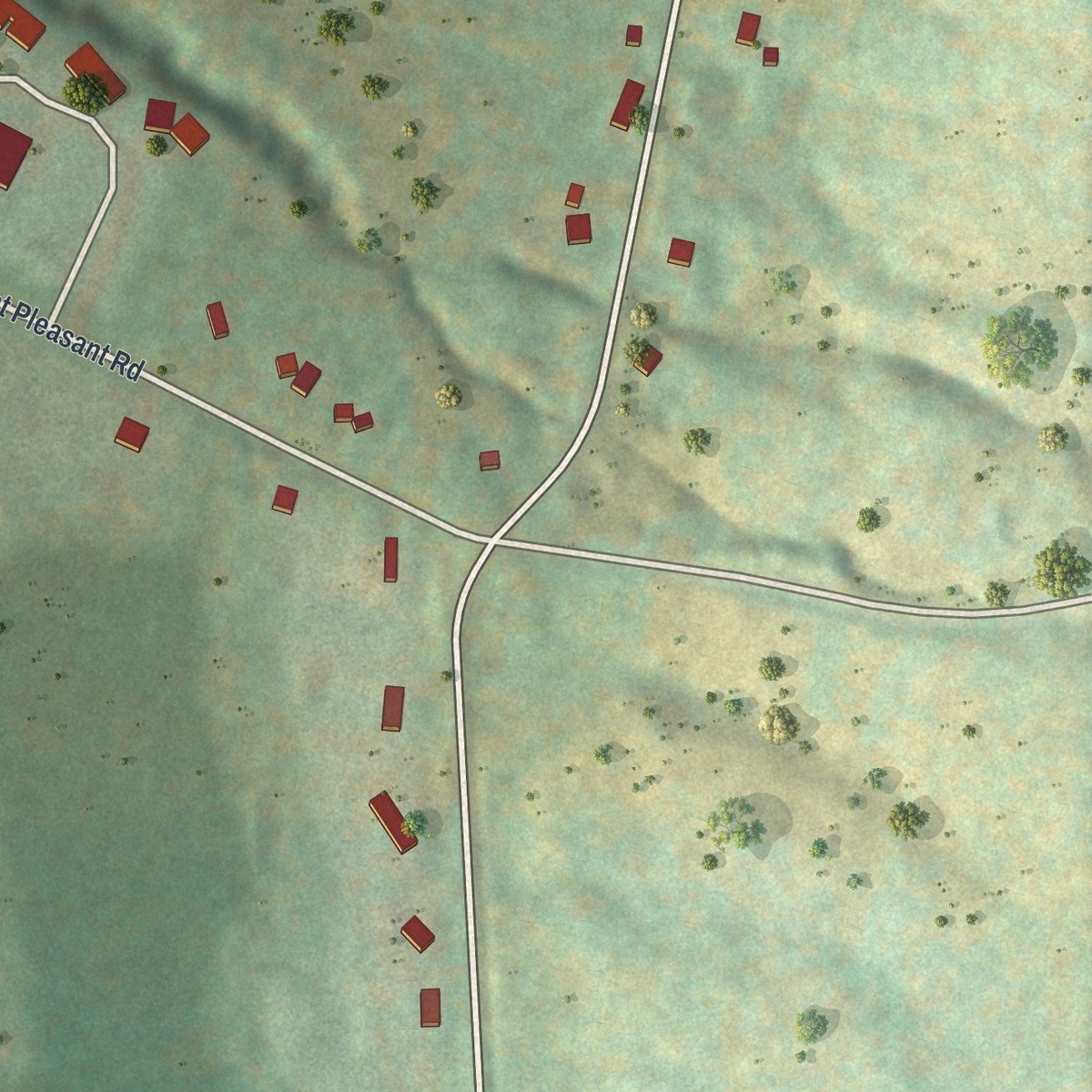 Second close-up of the map of Varna, New York print showing more streets and buildings