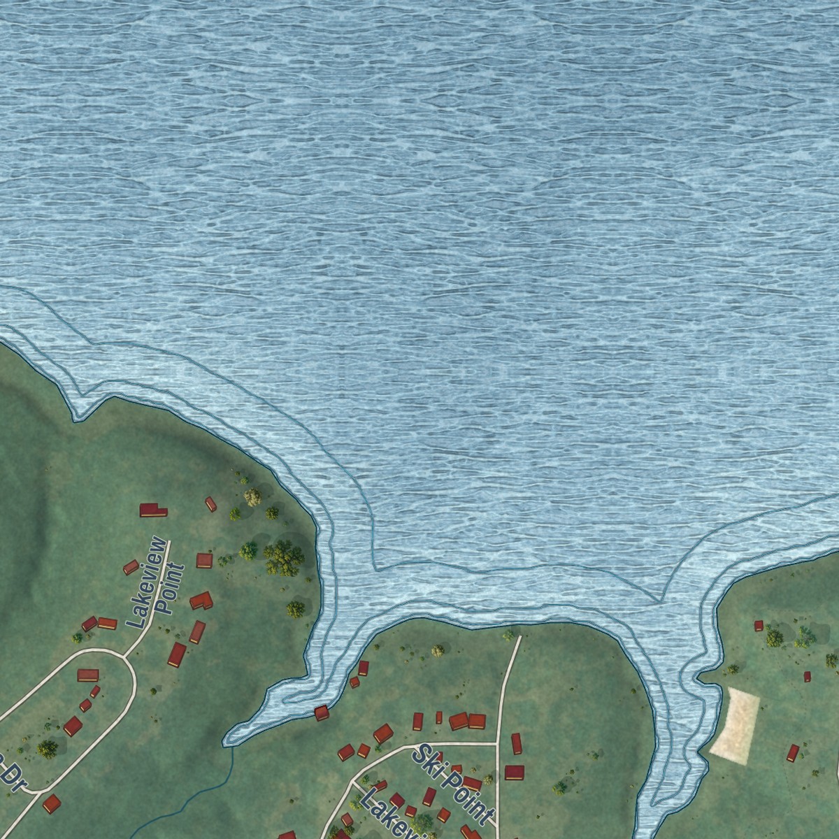 Second close-up of the map of Vassar, Kansas print showing more streets and buildings