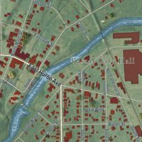Second close-up of the map of Vassar, Michigan print showing more streets and buildings